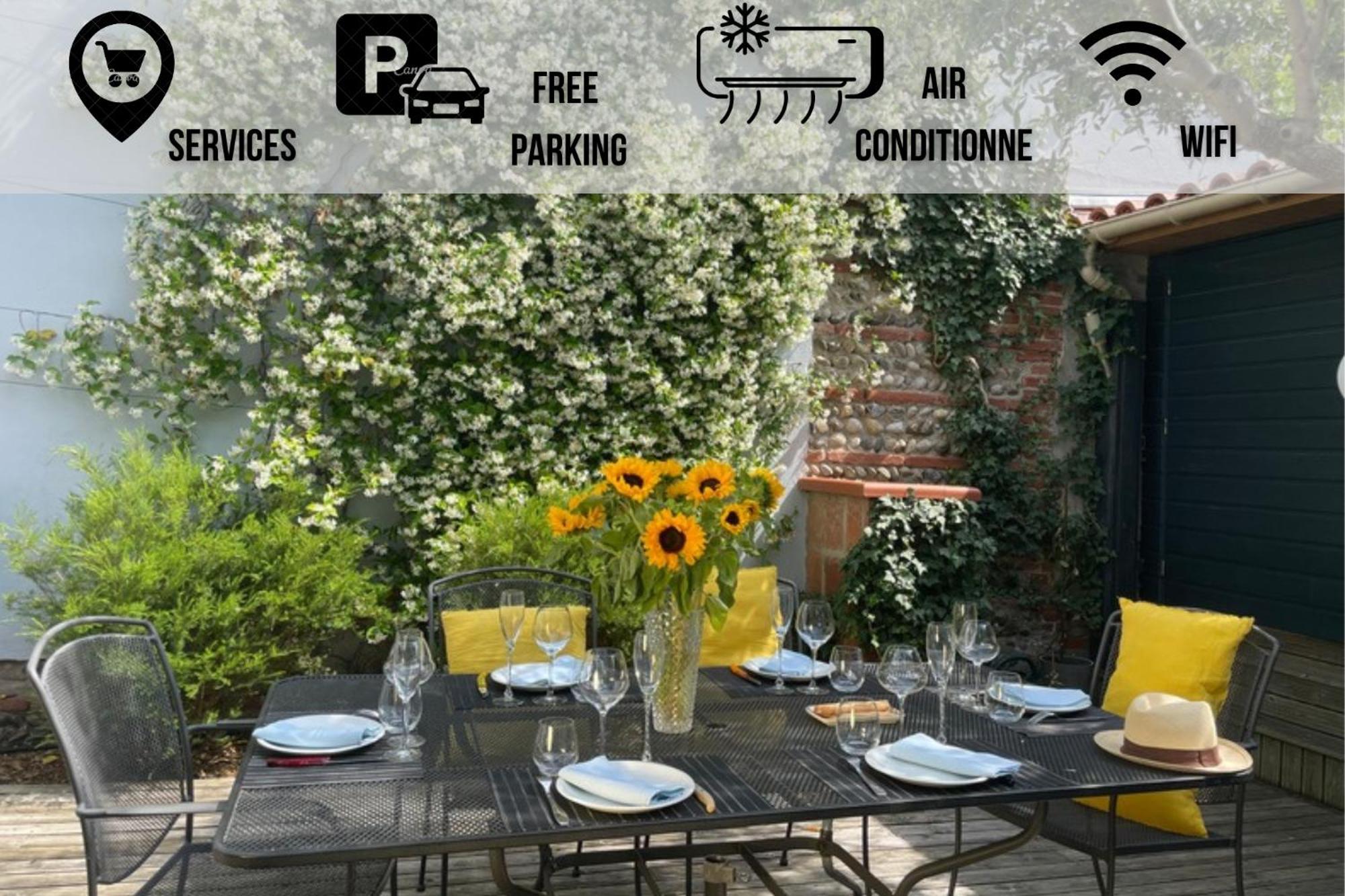La Maison Jasmin - 8 Personnes - Parking Prive - Climatisation - Jardin Toulouse